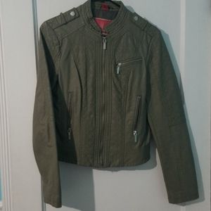 Green Faux Leather Jacket